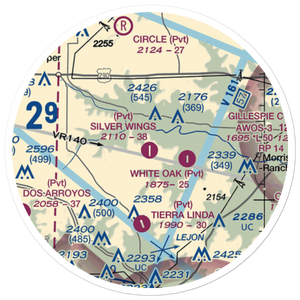 Silver Wings Airport (TS36) VFR Sectional Sticker (20 mile)