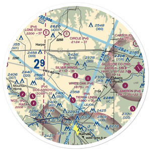 Silver Wings Airport (TS36) VFR Sectional Sticker (30 mile)