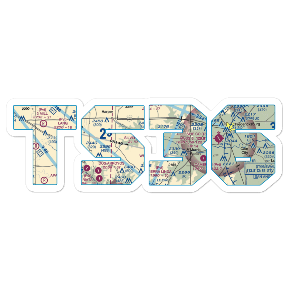 Silver Wings Airport (TS36) VFR Sectional Sticker 