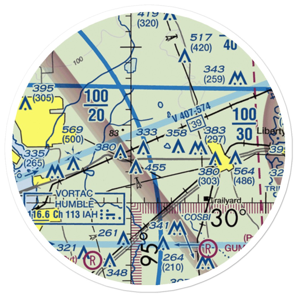West Liberty Airport (TS35) VFR Sectional Sticker (20 mile) 