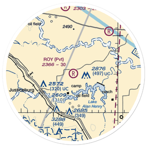 Roy Ranch Airport (TS21) VFR Sectional Sticker (20 mile)