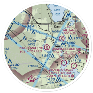 Kingsland Estates Airport (TS18) VFR Sectional Sticker (20 mile)