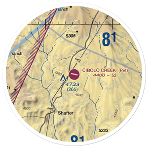 Cibolo Creek Ranch Airport (TS15) VFR Sectional Sticker (20 mile)