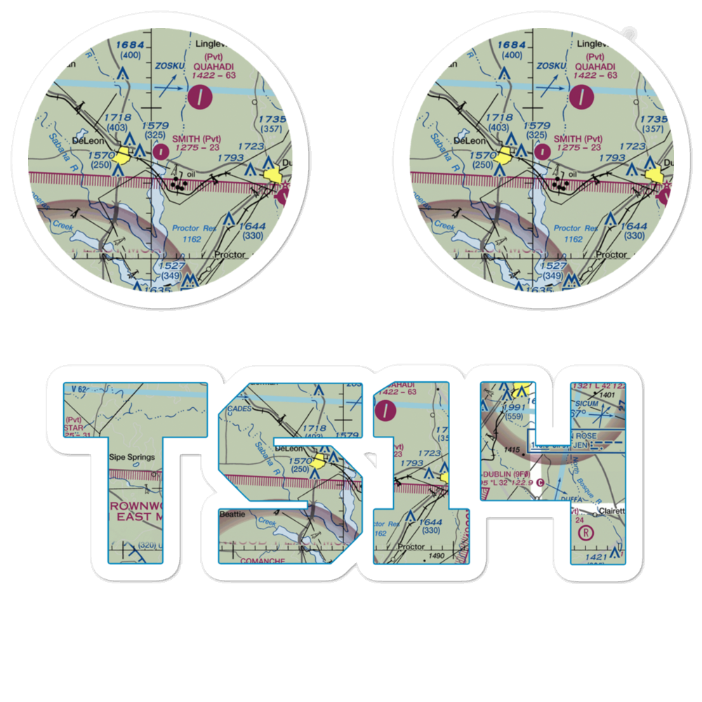 Smith Flying Service Airport (TS14) VFR Sectional Sticker Pack 