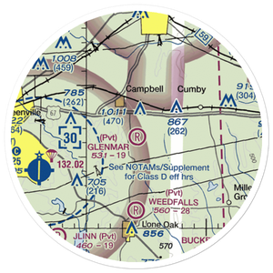 Glenmar Airport (TS11) VFR Sectional Sticker (20 mile)