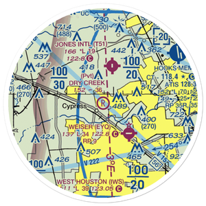Dry Creek Airport (TS07) VFR Sectional Sticker (20 mile)