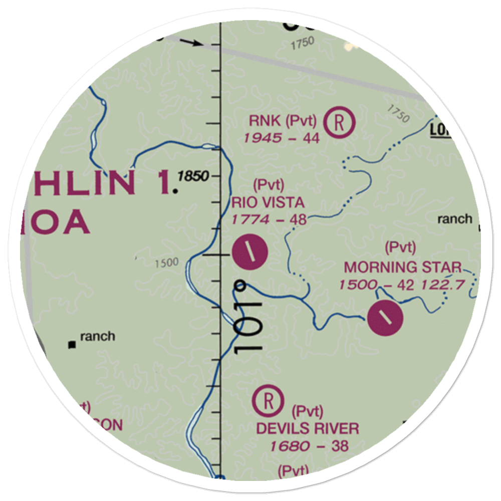 Rio Vista Ranch Airport (TS04) VFR Sectional Sticker (20 mile) 
