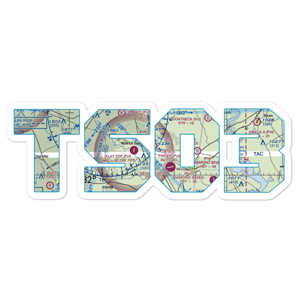 Bryant's Landing Airport (TS03) VFR Sectional Sticker 