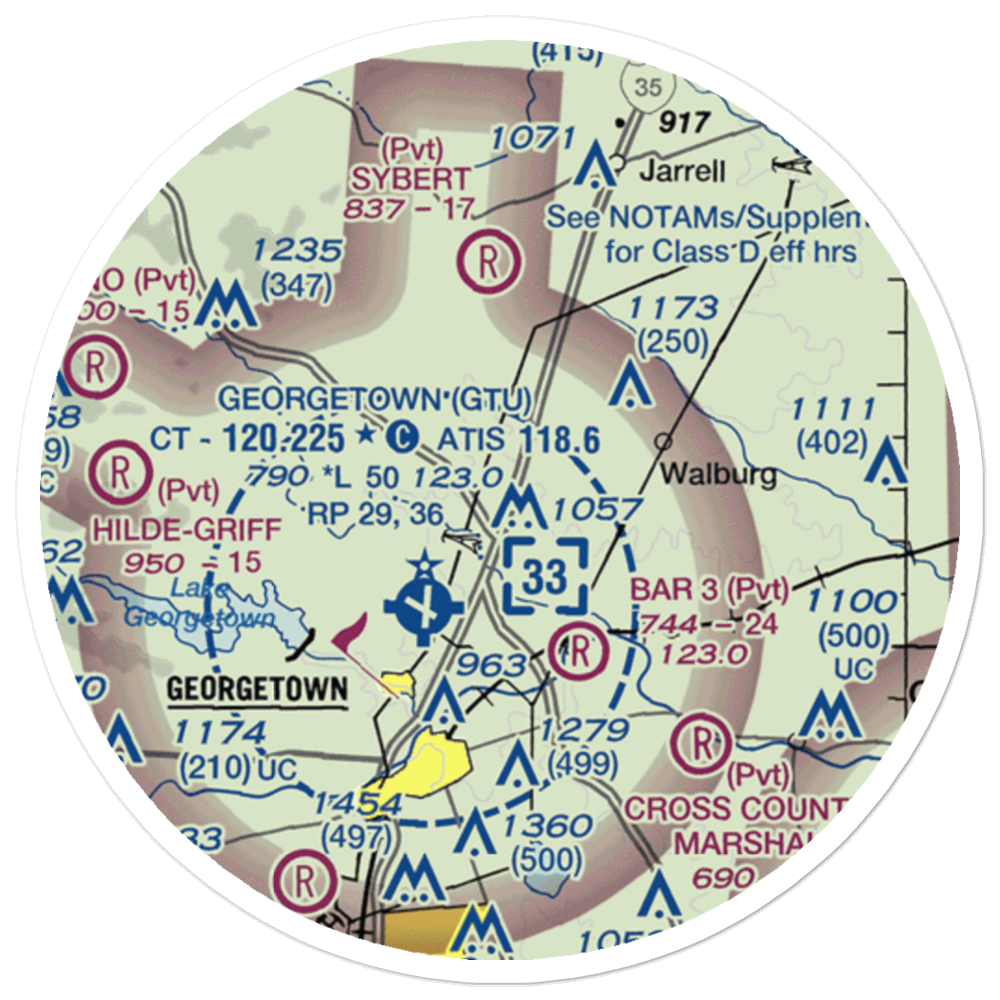 Landry STOLport (TS01) VFR Sectional Sticker (20 mile) 