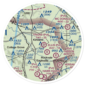 Triune Airfield (TN97) VFR Sectional Sticker (20 mile)