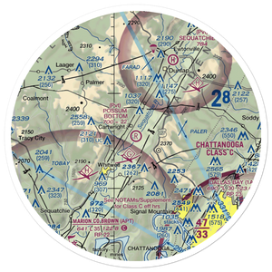 Possum Bottom Airport (TN89) VFR Sectional Sticker (30 mile)