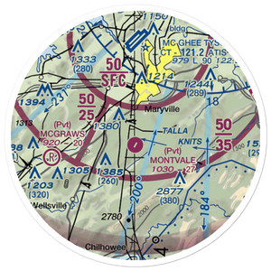 Montvale Airpark (TN87) VFR Sectional Sticker (20 mile)