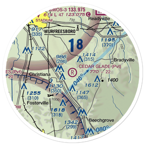 Cedar Glade Aerodrome (TN83) VFR Sectional Sticker (20 mile)