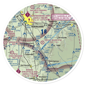 Cedar Glade Aerodrome (TN83) VFR Sectional Sticker (30 mile)