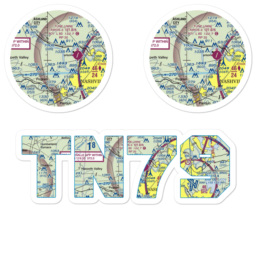 Oakley Airport (TN79) VFR Sectional Sticker Pack 