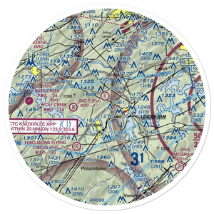 Will A Hildreth Farm Airport (TN74) VFR Sectional Sticker (30 mile)