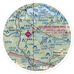 King Airport (TN72) VFR Sectional Sticker (20 mile)