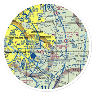 Burkeen Field (TN70) VFR Sectional Sticker (30 mile)