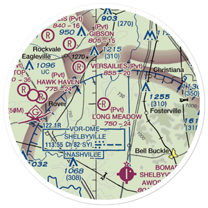 Long Meadow Airstrip (TN65) VFR Sectional Sticker (20 mile)