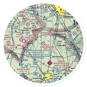 Long Meadow Airstrip (TN65) VFR Sectional Sticker (30 mile)