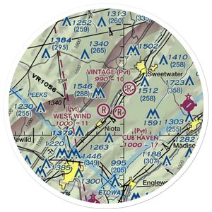 West Wind Airpark (TN64) VFR Sectional Sticker (20 mile)