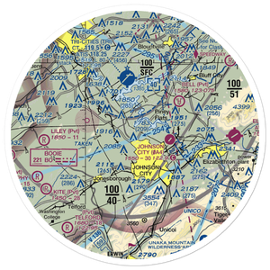 Mc Afee Stol Patch STOLport (TN62) VFR Sectional Sticker (30 mile)