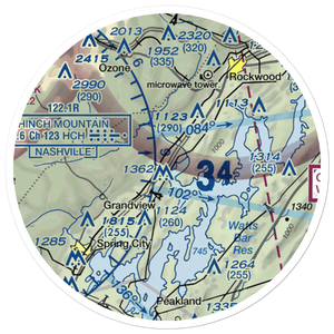 100 Aker Wood Airport (TN41) VFR Sectional Sticker (20 mile)