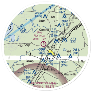 Flying I Ranch Airport (TN36) VFR Sectional Sticker (20 mile)