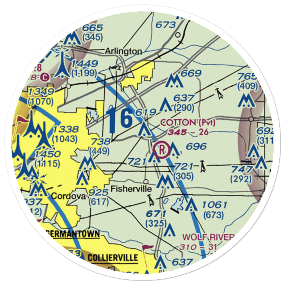 Richardson Strip (TN18) VFR Sectional Sticker (20 mile) 
