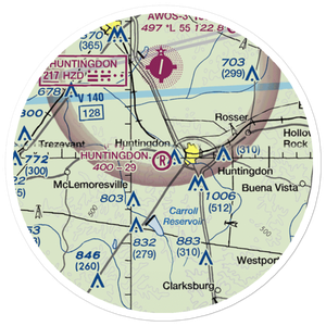 Huntingdon Airport (TN16) VFR Sectional Sticker (20 mile)