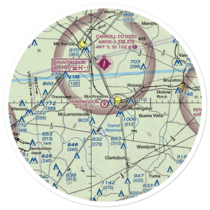 Huntingdon Airport (TN16) VFR Sectional Sticker (30 mile)