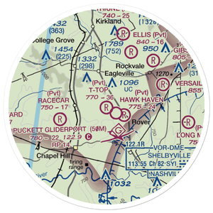 T-Top Airfield (TN14) VFR Sectional Sticker (20 mile)