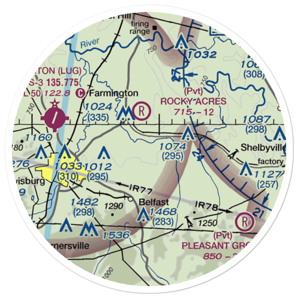 Hudgin Air Airport (TN12) VFR Sectional Sticker (20 mile) 