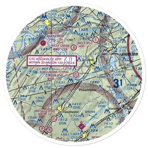 Fergusons Flying Circus Airport (TN09) VFR Sectional Sticker (30 mile)