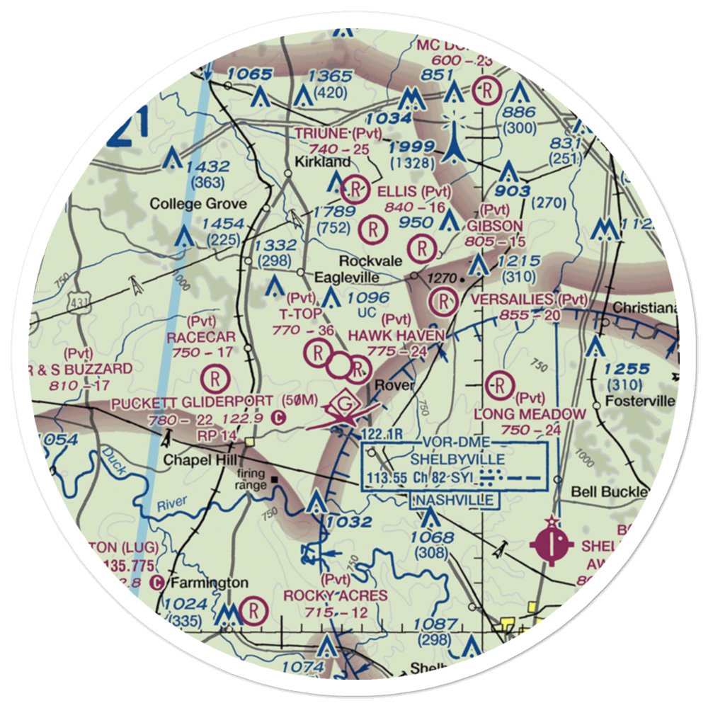 Hawk Haven Airfield (TN07) VFR Sectional Sticker (30 mile) 