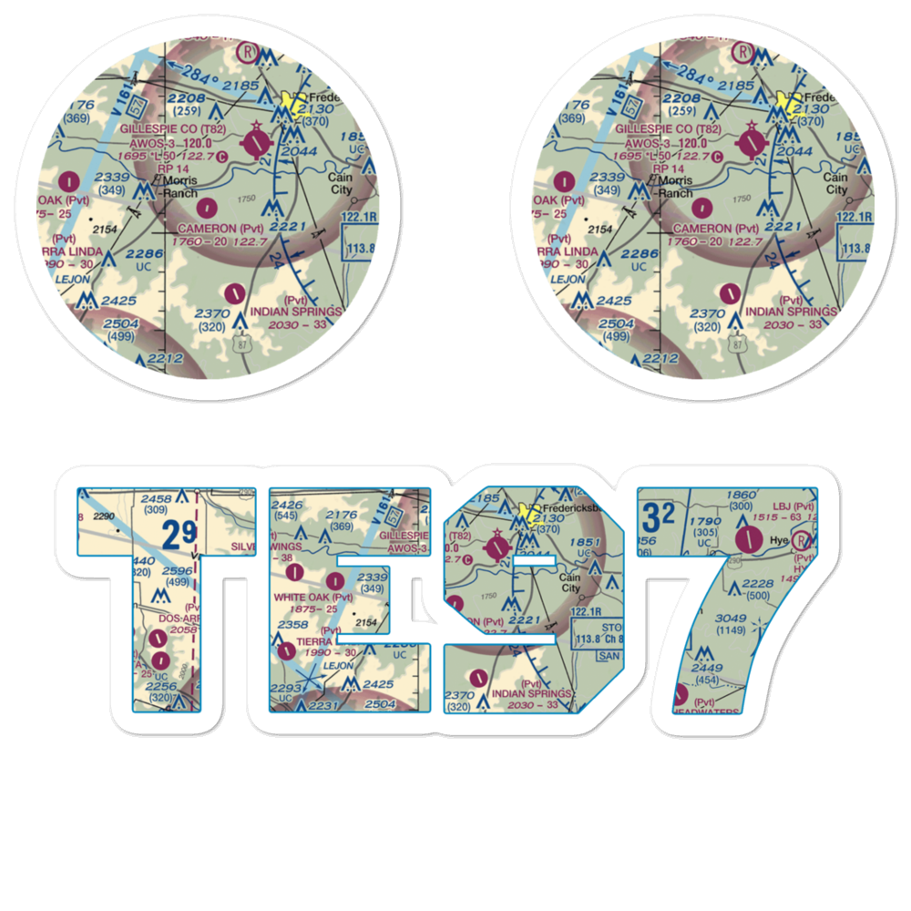 Cameron Ranch Airport (TE97) VFR Sectional Sticker Pack 