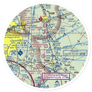 Crosswinds Airfield (TE96) VFR Sectional Sticker (30 mile)