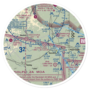 Flying L Airport (TE90) VFR Sectional Sticker (30 mile)