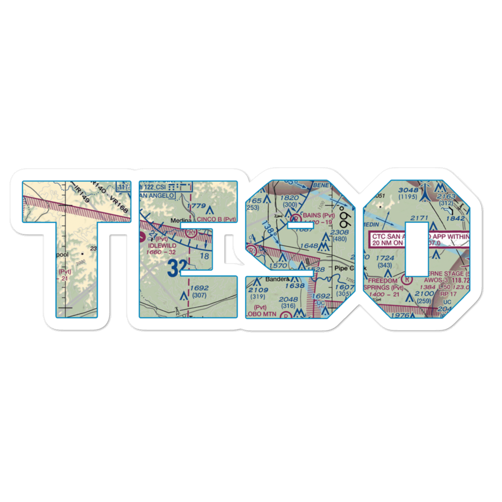 Flying L Airport (TE90) VFR Sectional Sticker 