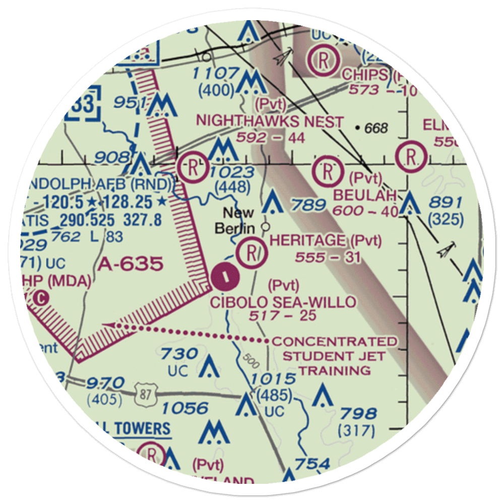 Heritage Airfield (TE86) VFR Sectional Sticker (20 mile) 