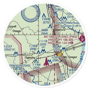 Mockingbird Hill Airport (TE84) VFR Sectional Sticker (20 mile)