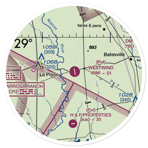 Westwind Ranch Airport (TE83) VFR Sectional Sticker (20 mile)