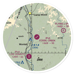Fossil Creek Ranch Airport (TE78) VFR Sectional Sticker (20 mile)