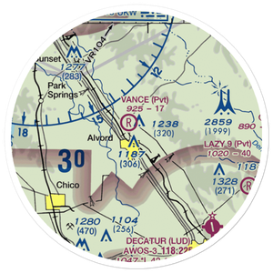 Vance Field (TE76) VFR Sectional Sticker (20 mile)