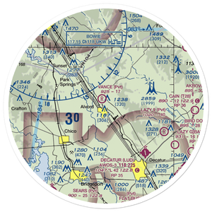 Vance Field (TE76) VFR Sectional Sticker (30 mile)