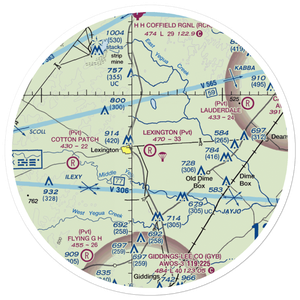 Lexington Airfield (TE75) VFR Sectional Sticker (30 mile)