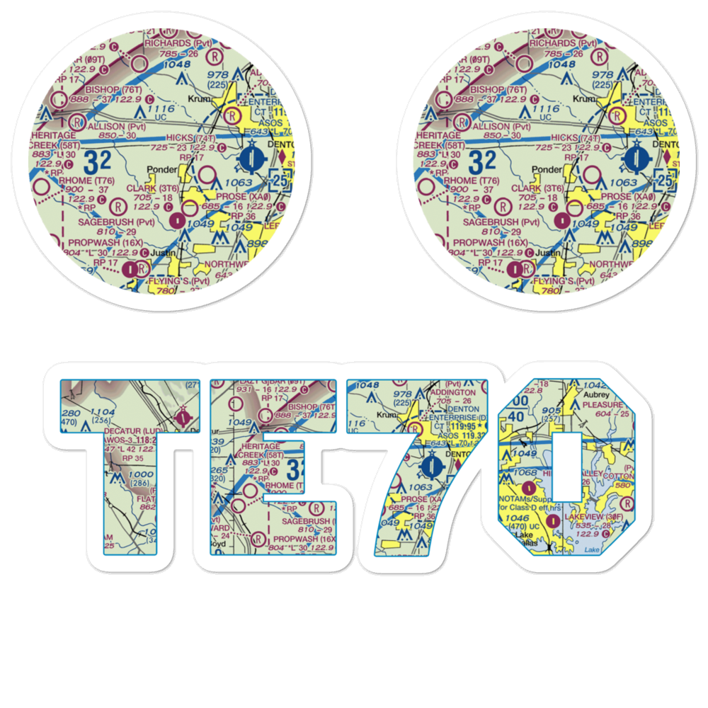 Palmer Field (TE70) VFR Sectional Sticker Pack 