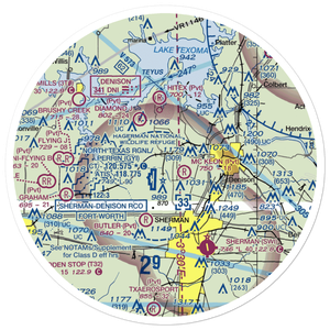 Nuggs Flying M Airport (TE68) VFR Sectional Sticker (30 mile)