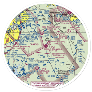 Cibolo Sea-Willo Airpark (TE67) VFR Sectional Sticker (30 mile)