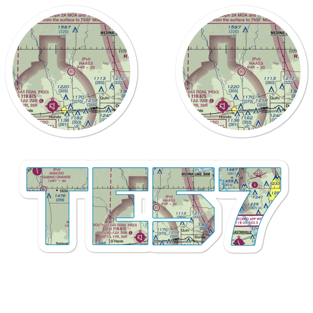 Haass Field (TE57) VFR Sectional Sticker Pack 